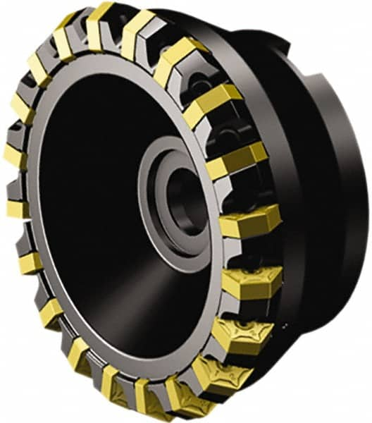 Sandvik Coromant - 125mm Cut Diam, 40mm Arbor Hole, 6mm Max Depth of Cut, 60° Indexable Chamfer & Angle Face Mill - 12 Inserts, HNEF 090508 Insert, Right Hand Cut, Series CoroMill S-60 - Benchmark Tooling