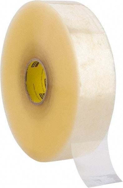 3M - 72mm x 914m Clear Rubber Adhesive Sealing Tape - Polypropylene Film Backing, 2.5 mil Thick, 30 Lb Tensile Strength, Series 373 - Benchmark Tooling