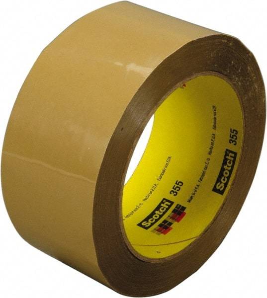 3M - 72mm x 50m Tan Rubber Adhesive Sealing Tape - Polyester Film Backing, 3.4 mil Thick, 67 Lb Tensile Strength, Series 355 - Benchmark Tooling