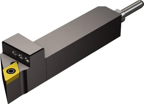 Sandvik Coromant - QS-SDJCR, Right Hand Cut, -3° Lead Angle, 5/8" Shank Height x 5/8" Shank Width, Neutral Rake Indexable Turning Toolholder - 70mm OAL, DCMT 32.52 Insert Compatibility, Series CoroTurn 107 - Benchmark Tooling