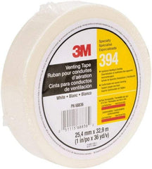 3M - 36 Yds. x 1", White Nonwoven Fabric Film Tape - 394 Series, 4 mil Thick, 6 Lb./Inch Tensile Strength - Benchmark Tooling