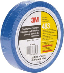 3M - 36 Yds. x 1", Blue Polyethylene Film Tape - 483 Series, 5 mil Thick, 10 Lb./Inch Tensile Strength - Benchmark Tooling