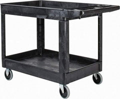 Rubbermaid - 500 Lb Capacity, 25-7/8" Wide x 45-1/4" Long x 33-1/4" High Standard Utility Cart - 2 Shelf, Plastic - Benchmark Tooling