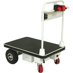 Wesco Industrial Products - 1,100 Lb Capacity Steel Platform Truck - Steel Deck, 24" OAW, 48" Platform Length x 12-3/8" Platform Height, Polyurethane Casters - Benchmark Tooling