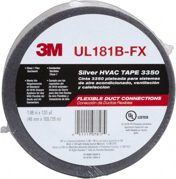 3M - 48mm x 120 Yds Silver Foil Tape - 3.1 mil, Acrylic Adhesive, Series 3350 - Benchmark Tooling