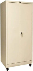 Hallowell - 4 Shelf Mobile Storage Cabinet - Steel, 36" Wide x 24" Deep x 78" High, Tan - Benchmark Tooling