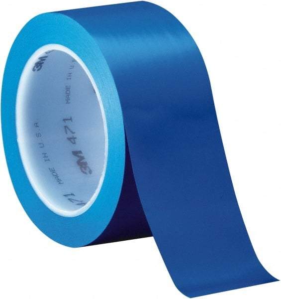 3M - Blue Solid Color Vinyl Tape - 1/4" Wide x 108' Long x 5.2 mil Thick, General Traffic - Benchmark Tooling