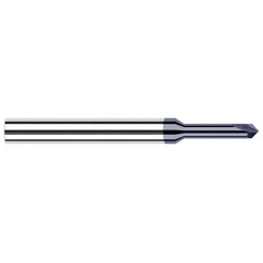 Harvey Tool - 3/32" Diam 90°/90° 2-Flute Single End Solid Carbide Chamfer Mill - Exact Industrial Supply