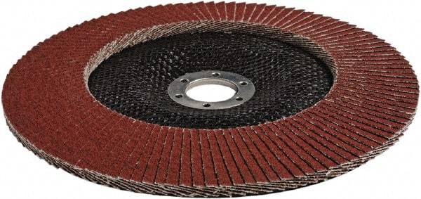 3M - 60 Grit, 7" Disc Diam, 5/8-11 Center Hole, Type 29 Ceramic Flap Disc - 13,300 Max RPM, Cloth Backing, Arbor Attaching System, Coated - Benchmark Tooling