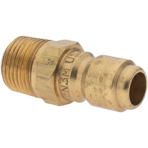 Parker - 3/8-18 NPTF Brass Hydraulic Hose Coupler - -6 Hose Size, 3/8" Hose Diam - Benchmark Tooling