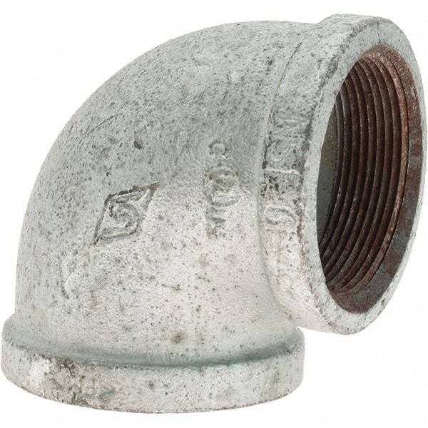 Value Collection - Class 150, 2" Galvanized Pipe 90° Elbow - Threaded, Malleable Iron - Benchmark Tooling