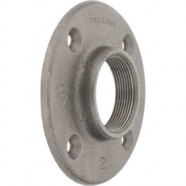 Value Collection - 2" Pipe, 5-1/2" OD, 1" Hub Length, Black Floor Pipe Flange - 4-1/4" Across Bolt Hole Centers, 5/16" Bolt Hole, 150 psi, Class 150 - Benchmark Tooling