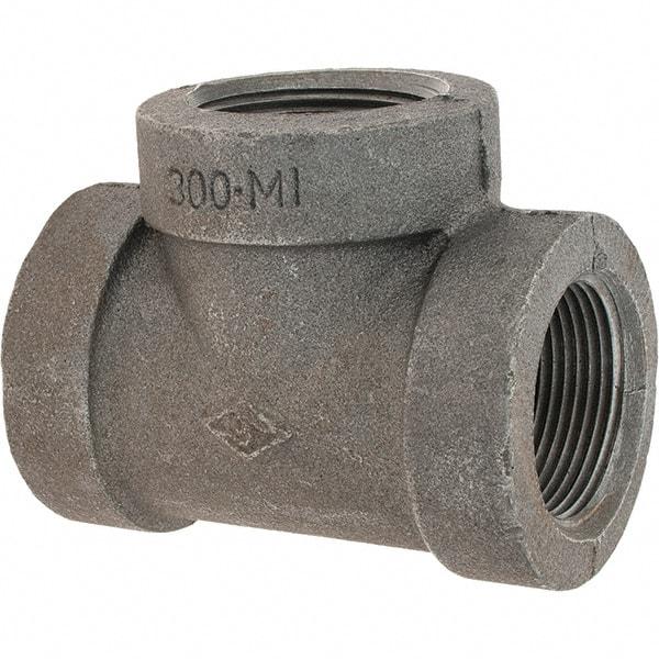 Value Collection - Size 1-1/4", Class 300, Malleable Iron Black Pipe Tee - 300 psi, Threaded End Connection - Benchmark Tooling