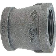 Value Collection - Size 1-1/2 x 1-1/4", Class 150, Malleable Iron Black Pipe Reducing Coupling - 150 psi, Threaded End Connection - Benchmark Tooling