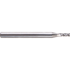 ‎.100 Dia. × 1-1/2 Overall Length 4-Flute Square End Solid Carbide SE End Mill-Round Shank-Center Cut-Uncoated - Exact Industrial Supply