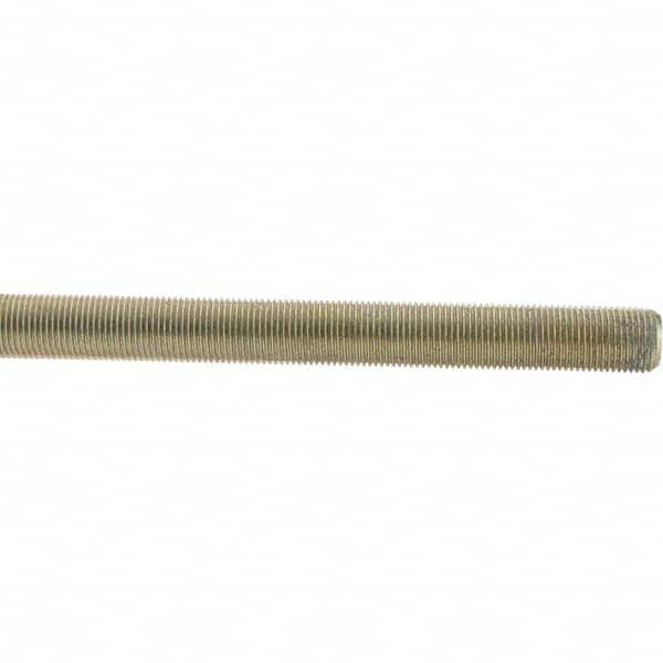 Value Collection - 5/8-18 UNF (Fine), 3' Long, Low Carbon Steel Threaded Rod - Yellow Zinc-Plated Finish - Benchmark Tooling