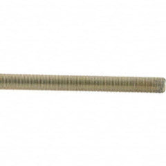 Value Collection - 5/8-18 UNF (Fine), 3' Long, Low Carbon Steel Threaded Rod - Yellow Zinc-Plated Finish - Benchmark Tooling