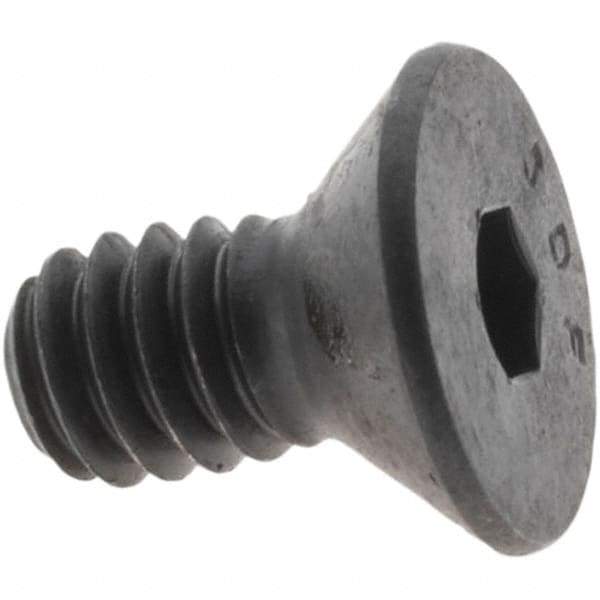 Value Collection - 1/4-20 UNC Hex Socket Drive, 82° Flat Screw - Alloy Steel, Black Oxide Finish, Fully Threaded, 1/2" OAL - Benchmark Tooling