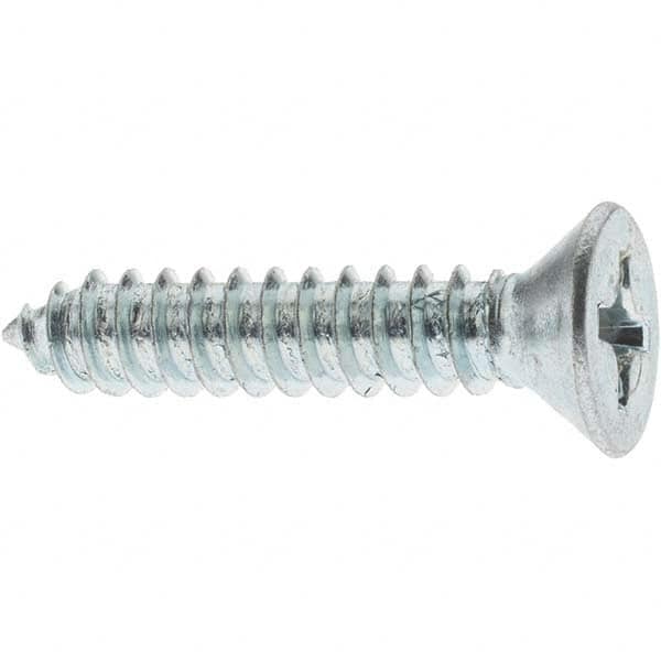 Value Collection - Sheet Metal Screws; System of Measurement: Inch ; Head Type: Flat ; Screw Size: 1/4 ; Length (Inch): 1-1/4 ; Drive Type: Phillips ; Material: Steel - Exact Industrial Supply