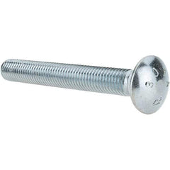 Value Collection - 5/8-11 UNC 5" Length Under Head, Standard Square Neck, Carriage Bolt - Grade 2 Steel, Zinc-Plated Finish - Benchmark Tooling