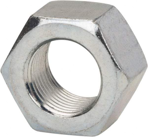 Made in USA - 5/16-24 UN Steel Right Hand Hex Nut - 1/2" Across Flats, 17/64" High, Zinc Clear Finish - Benchmark Tooling