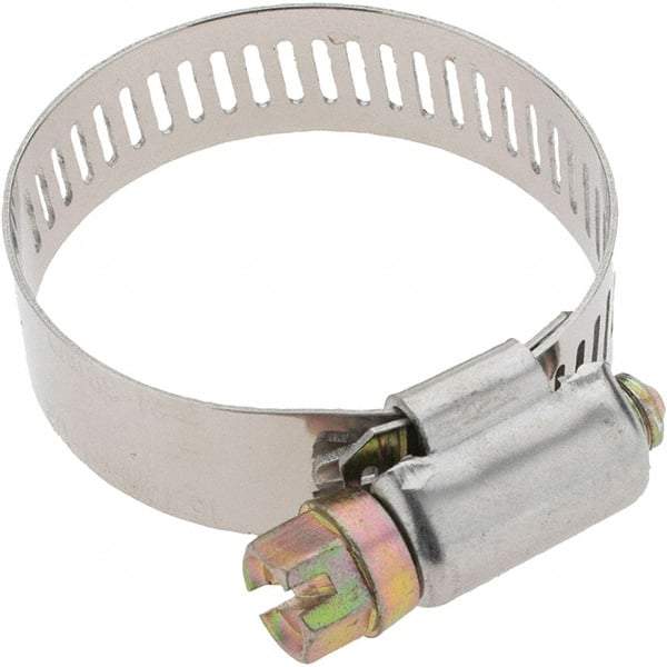 Value Collection - SAE Size 16, 13/16 to 1-1/2" Diam, Stainless Steel Worm Drive Clamp - 1/2" Wide - Benchmark Tooling