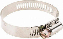 Value Collection - SAE Size 32, 1-9/16 to 2-1/2" Diam, Stainless Steel Worm Drive Clamp - 1/2" Wide - Benchmark Tooling