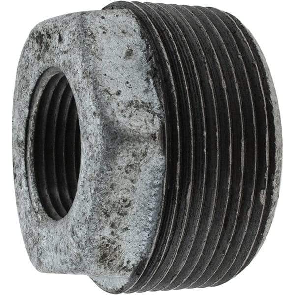 Value Collection - Class 150, 1-1/2 x 3/4" Galvanized Pipe Hex Bushing - Threaded, Malleable Iron - Benchmark Tooling