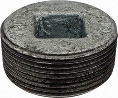 Value Collection - Class 150, 1-1/4" Galvanized Pipe Countersunk Plug - Threaded, Malleable Iron - Benchmark Tooling