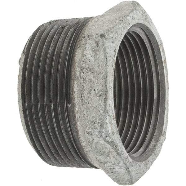 Value Collection - Class 150, 1-1/2 x 1-1/4" Galvanized Pipe Hex Bushing - Threaded, Malleable Iron - Benchmark Tooling