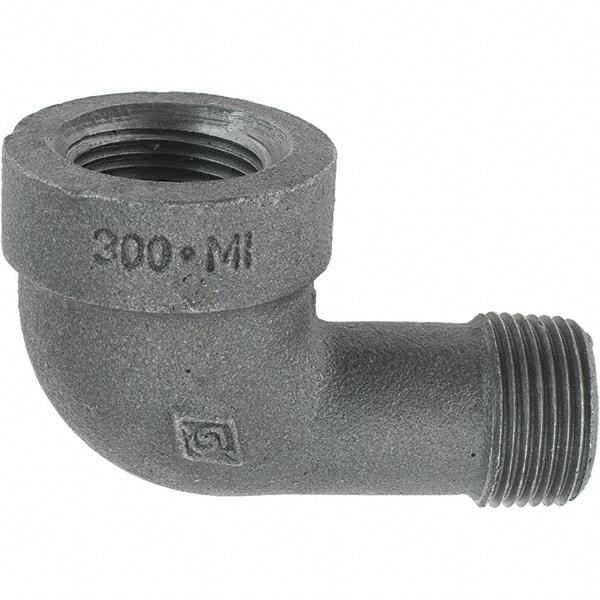 Value Collection - Size 3/4", Class 300, Malleable Iron Black Pipe 90° Street Elbow - 300 psi, Threaded End Connection - Benchmark Tooling