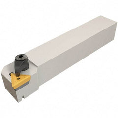 Iscar - CTGP, Left Hand Cut, 12mm Shank Height x 12mm Shank Width, Neutral/Positive Rake Indexable Turning Toolholder - 80mm OAL, TP..1103.. Insert Compatibility, Series Isoturn - Benchmark Tooling