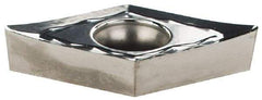Iscar - DCGT2-1 AS Grade IC20 Carbide Turning Insert - Uncoated, 55° Diamond, 1/4" Inscr Circle, 3/32" Thick, 1/64" Corner Radius - Benchmark Tooling