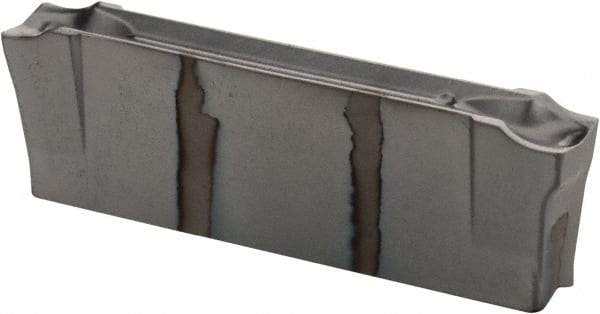 Iscar - DGR J IC354 Grade, 0.122" Cutting Width, Carbide Cutoff Insert - 6° Right Hand Lead Angle, 0.0079" Cnr Rad, TiCN Coated, Double End - Benchmark Tooling