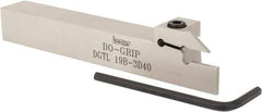 Iscar - External Thread, 0.787" Max Depth of Cut, 0.118" Min Groove Width, 5-1/2" OAL, Left Hand Indexable Grooving Cutoff Toolholder - 3/4" Shank Height x 3/4" Shank Width, DG. 1../DG. 3.. Insert Style, DGT Toolholder Style, Series Do Grip - Benchmark Tooling