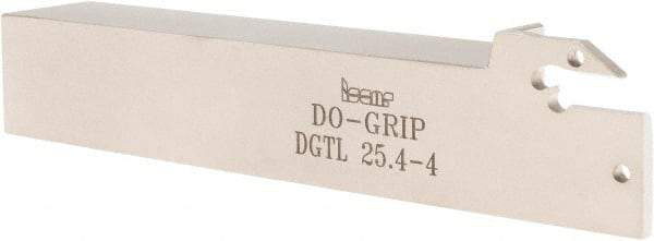 Iscar - External Thread, 1" Max Depth of Cut, 0.157" Min Groove Width, 6" OAL, Left Hand Indexable Grooving Cutoff Toolholder - 1" Shank Height x 1" Shank Width, DG.. Insert Style, DGT Toolholder Style, Series Do-Grip - Benchmark Tooling