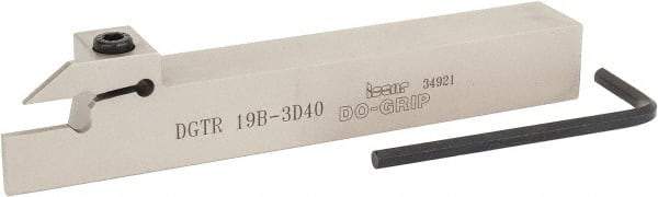 Iscar - 0.787" Max Depth of Cut, 0.118" Min Groove Width, 5-1/2" OAL, Right Hand Indexable Grooving Cutoff Toolholder - 3/4" Shank Height x 3/4" Shank Width, DG. 1../DG. 3.. Insert Style, DGT Toolholder Style, Series Do Grip - Benchmark Tooling