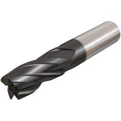 Iscar - 4mm, 4 Flute, Single End, Solid Carbide, Corner Chamfer End Mill - 50mm OAL, 30° Helix, Right Hand Flute, 12mm LOC, Right Hand Cut - Benchmark Tooling