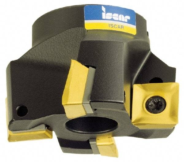 Iscar - 9 Inserts, 5" Cut Diam, 1-1/2" Arbor Diam, 0.465" Max Depth of Cut, Indexable Square-Shoulder Face Mill - 0/90° Lead Angle, 2.38" High, S/QDM. 1205. Insert Compatibility, Series F90SD - Benchmark Tooling