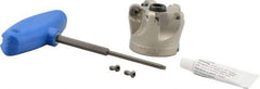 Iscar - 2" Cut Diam, 3/4" Arbor Hole, 0.343" Max Depth of Cut, 45° Indexable Chamfer & Angle Face Mill - 5 Inserts, O45MT\xB6R90MT\xB6S45MT\xB6S90MT Insert, Right Hand Cut, 5 Flutes, Series FCM - Benchmark Tooling