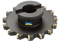 Iscar - Shell Mount B Connection, 0.37" Cutting Width, 1.07" Depth of Cut, 4" Cutter Diam, 1" Hole Diam, 11 Tooth Indexable Slotting Cutter - FST Toolholder, Q/X/SPMT 100408PDTN Insert - Benchmark Tooling