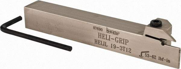 Iscar - HELI, External, Left Hand, 0.47" Max Depth of Cut, 0.118 to 1/8" Groove Width, Indexable Grooving Tool Holder - 3/4" Shank Height, 3/4" Shank Width, 5-1/2" OAL - Benchmark Tooling