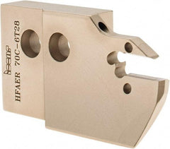 Iscar - 6mm Groove Width, 28mm Max Depth of Cut, Right Hand Cut, HFAE Indexable Grooving Blade - DGN/DGNC/DGNM-C, DGN/DGNM-J/JS/JT, DGN-UT/UA, DGN-W, GRIP, HFPR/L, HGPL Insert Style, Series Heliface - Benchmark Tooling