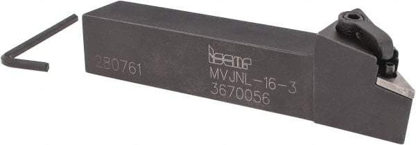 Iscar - MVJN, Left Hand Cut, 1" Shank Height x 1" Shank Width, Negative Rake Indexable Turning Toolholder - VN..33. Insert Compatibility, Series Isoturn - Benchmark Tooling