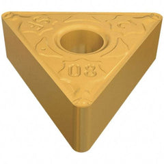 Iscar - TNMG331 SF Grade IC520N Cermet Turning Insert - TiCN/TiN Finish, 60° Triangle, 3/8" Inscr Circle, 3/16" Thick, 1/64" Corner Radius - Benchmark Tooling