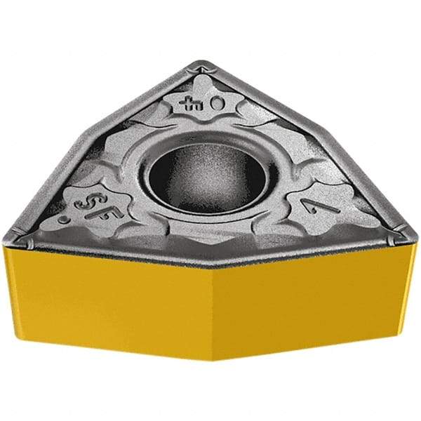 Iscar - WNMG3-0 SF Grade IC530N Cermet Turning Insert - TiCN/TiN Finish, 80° Trigon, 3/8" Inscr Circle, 5/32" Thick, 0.0079" Corner Radius - Benchmark Tooling