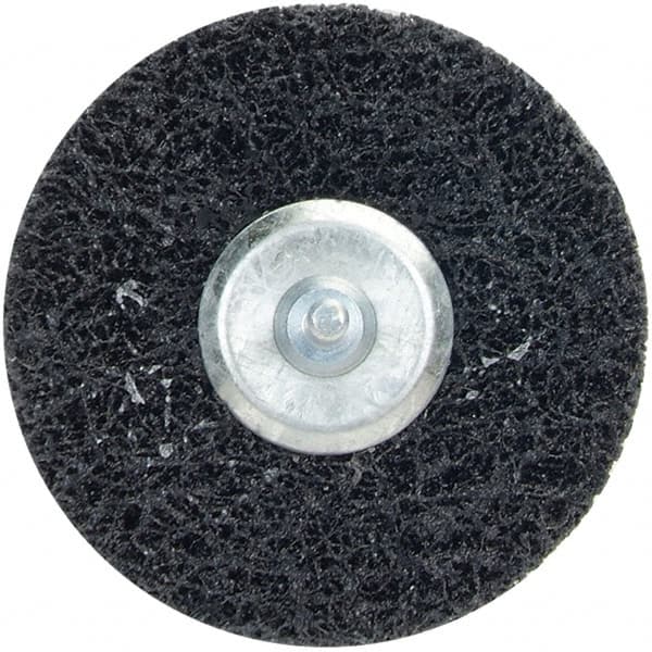 Merit Abrasives - 4" Very Coarse Grade Deburring Disc - 1/4" Shank Diam, Shank Connection - Benchmark Tooling