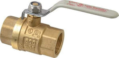 Value Collection - 1" Pipe, Full Port, Brass UL Listed Ball Valve - Inline - Two Way Flow, FNPT x FNPT Ends, Lever Handle, 600 WOG, 150 WSP - Benchmark Tooling