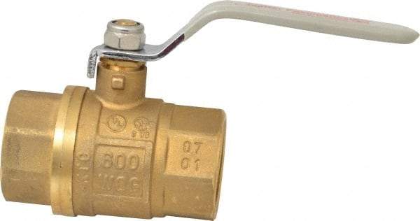 Value Collection - 1-1/4" Pipe, Full Port, Brass UL Listed Ball Valve - Inline - Two Way Flow, FNPT x FNPT Ends, Lever Handle, 600 WOG, 150 WSP - Benchmark Tooling