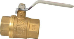 Value Collection - 1-1/4" Pipe, Full Port, Brass UL Listed Ball Valve - Inline - Two Way Flow, FNPT x FNPT Ends, Lever Handle, 600 WOG, 150 WSP - Benchmark Tooling